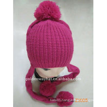 Nice Looking Red Woolen Winter Girls Knitted Hat